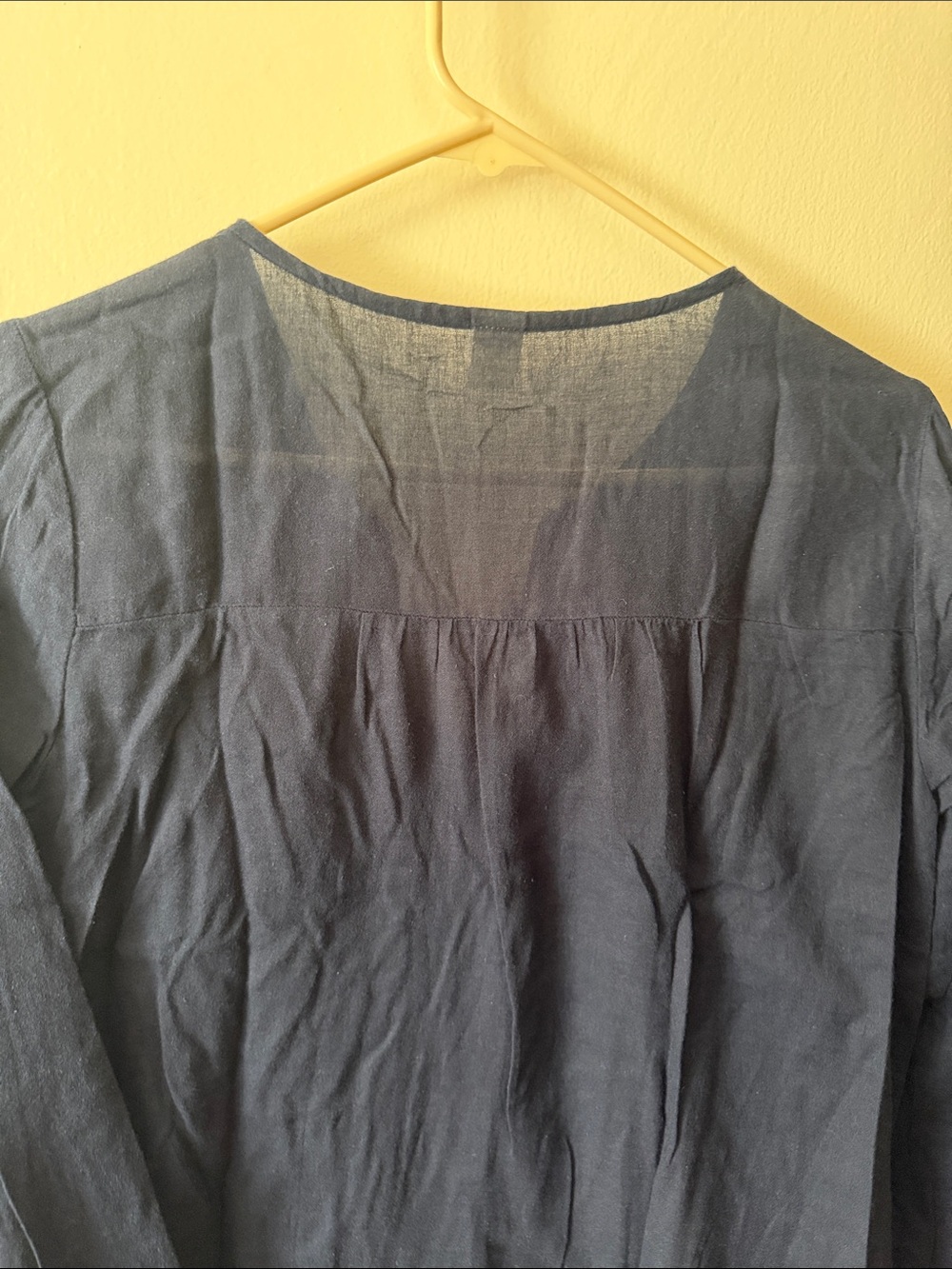OLD NAVY, Navy Blue Tunic with Aqua Embroidered Yoke - Picture 6 of 6